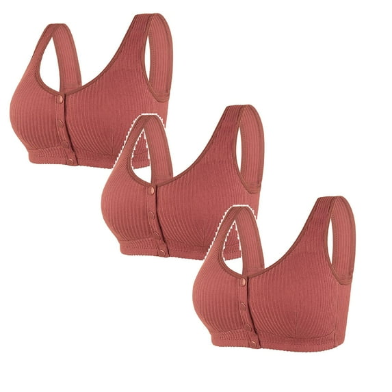 Eashery Sport Bras for Women Adjustable No Steel Ring Womens Bras Comfortable 3PCS Yellow 50