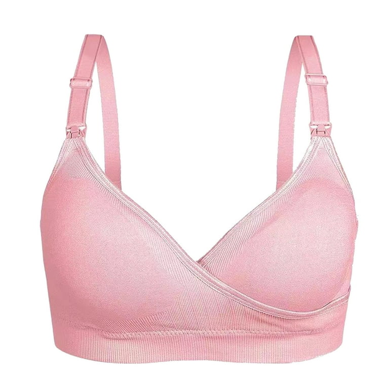 Eashery Sport Bras for Women O-Neck Comfortable Tummy Control Underwear  Seamless Pink XL 