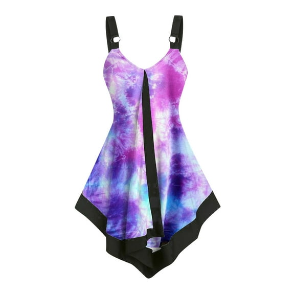 Eashery Sports Bra Tank Top Womens Tank Tops Casual Flowy Printed Vest Shirts Sleeveless Cotton Soft Summer Tees Blouses Purple L