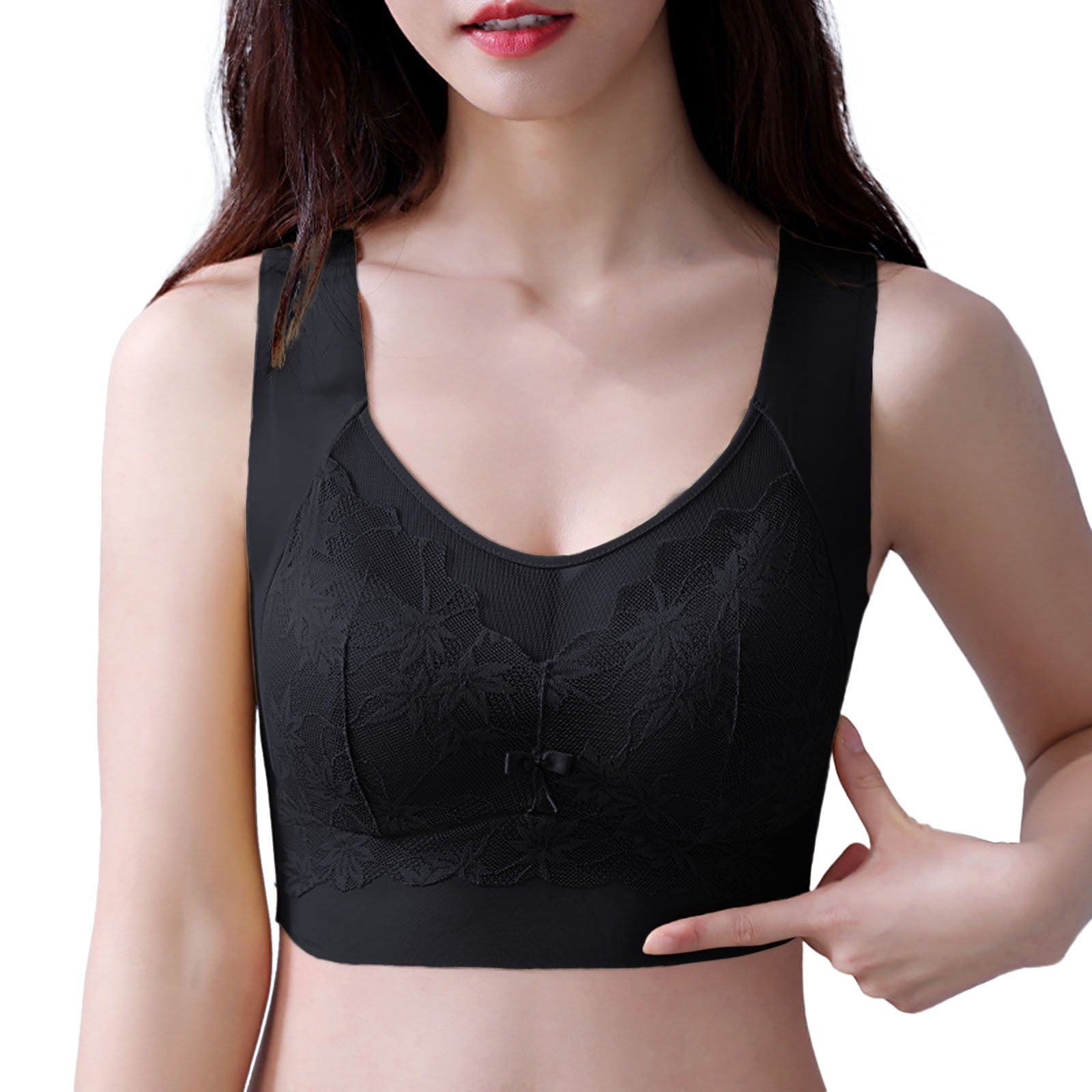 Eashery Sports Bras for Women High Support Women's Underwire Unlined Bra  Minimizers Non-Padded Bra Full Coverage Lace Mesh Sheer Plus Size Bra Black  3X-Large 