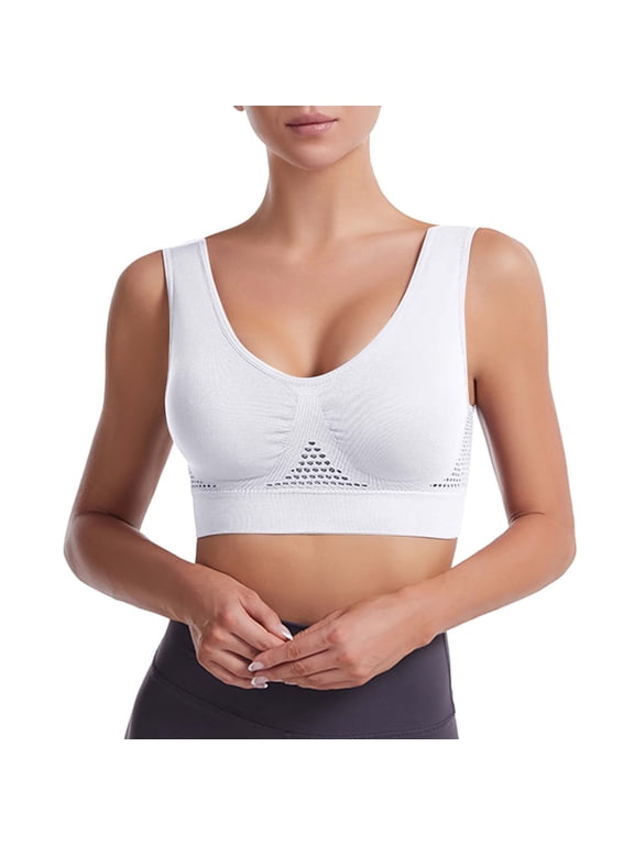 Sports Bras Women's Cloud 9 Super Soft Wireless Lift Convertible Comfort Bra White 3X-Large