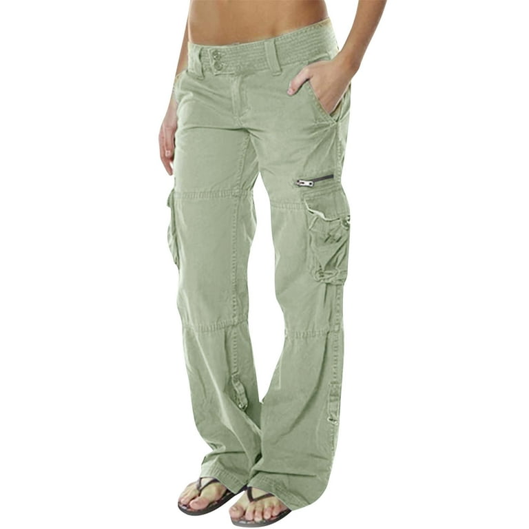 Eashery Pants for Women High Waist Pocket Trousers for Women Womens Pants  Dressy Casual Green XL