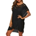 thumbnail image 1 of Eashery Swimsuit Cover Ups for Women Short Sleeve Oversized Bandeau Swimsuit Black One Size, 1 of 4