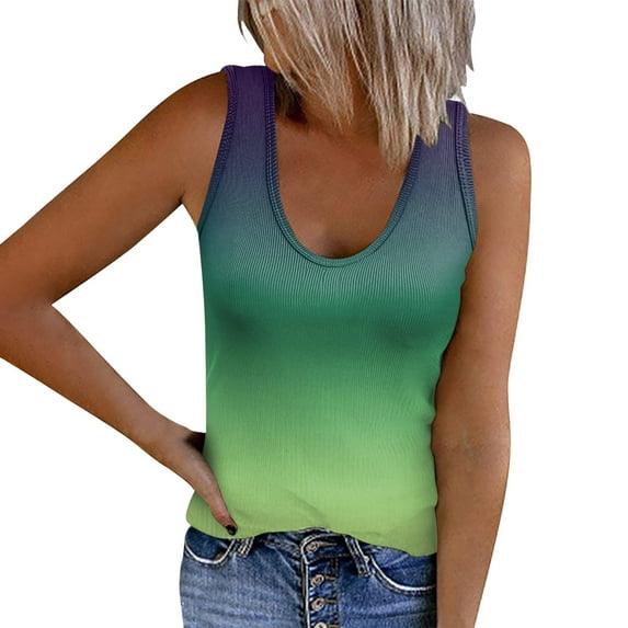 Eashery Tank Tops for Womens Loose Tank Tops Womens Vest Army Green 2XL