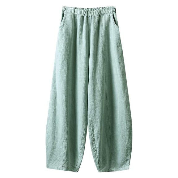 Eashery Taper Leg Casual Pants for Women Wild Casual Pants Basic Stretch Twill Jogger Pants Women Casual Pants (Green,XL)