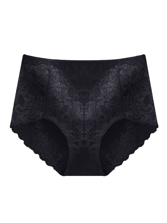 Thinx Period Panties for Teens Women's Embrace Lace Hi-Cut Brief Panty Black XX-Large