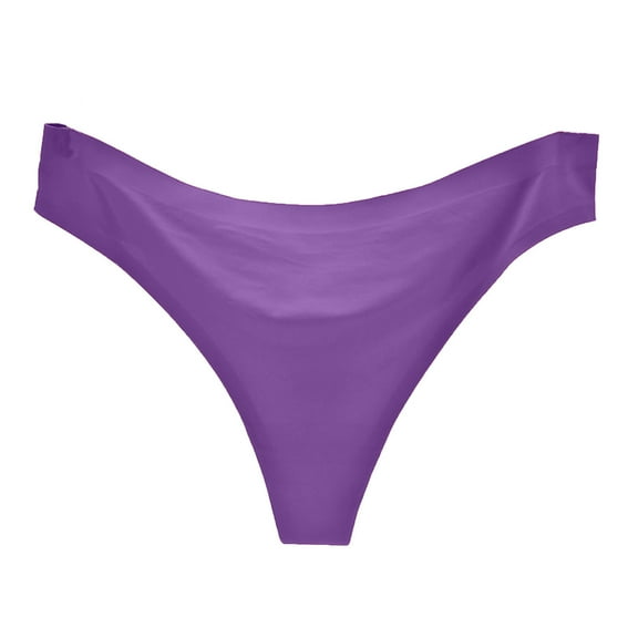 Eashery Thongs for Women Underwear Elastic Comfy Ladies Underwear Purple XL