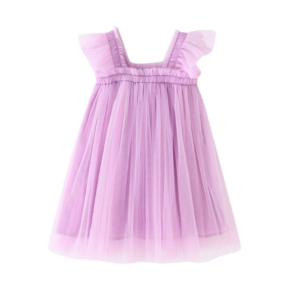 Eashery Toddler Dress Toddler Little Girls Short Casual Dress Cotton Spring Summer Short Sleeve Basic Tunic Shirt Playwear Dress Purple 4-5 Years