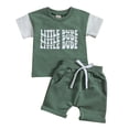 thumbnail image 1 of Eashery Toddler T-shirt Sets Short Sleeve Toddler Set Green 90, 1 of 5