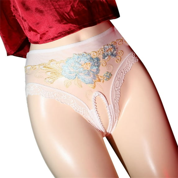 Eashery Underwear for Women High Cut Hollow Out New Fashion Womens Cotton Briefs White L