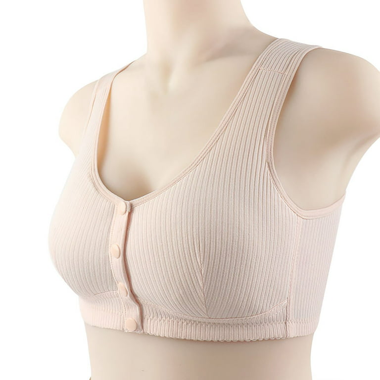 Women's Cotton Non-Padded Wire Free Plunge Bra front closure bras for large  breasts pack of