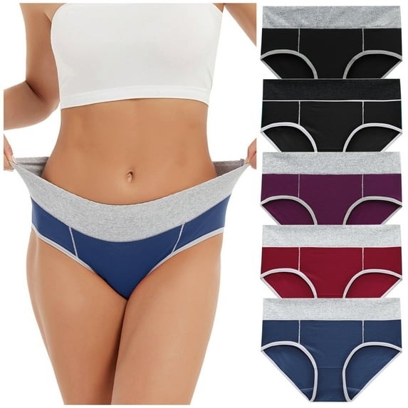 Eashery Womans Brief Panty Solid Comfortable Womens Briefs Underwear Multicolor 2XL