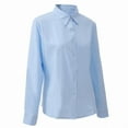 thumbnail image 1 of Eashery Women Blouses Casual Plaid Shacket Button Down Long Sleeve Shirt Cotton linen Casual Solid Long Sleeve Shirt Blouse Button Down Tops Long Sleeve Blouses for Women (Blue,X-Large), 1 of 2