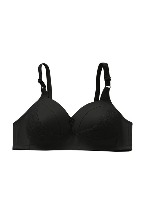 Women Bra Full Coverage Everyday Bra Padded Bra Cotton Bras for Women Plus Size Black 38