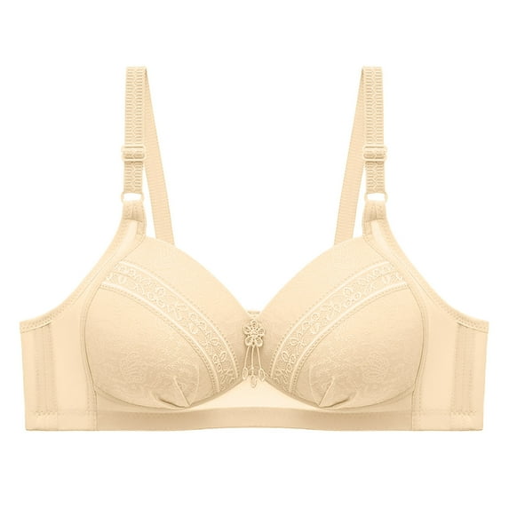 Eashery Women Bra Solid Comfort Women Underwear Beige 48