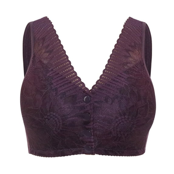 Eashery Women Bras Push Up O-Neck Comfy Depends Underwear for Women Purple 44