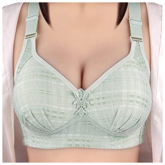 Eashery Women Bras Push Up Womens Bra Large Size Thin Underwear Comfortable Breathable No Steel Ring Bra Bras For Women Plus Size Green 85C