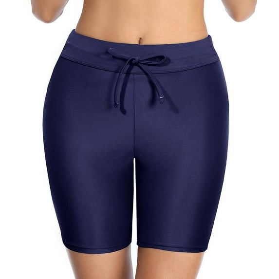 Eashery Women Shorts Swimwear Skinny Capris Women Bathing Suit Shorts Cover Ups for Swimwear Dark Blue S