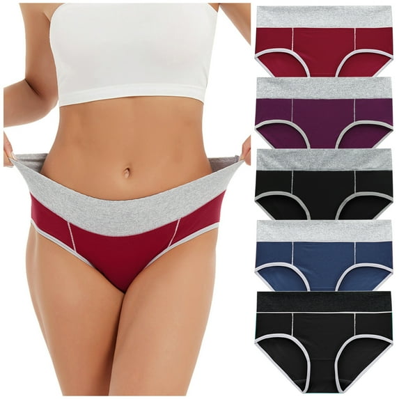 Eashery Underwear for Women Solid Comfortable Womens Briefs Multicolor 4XL