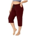 thumbnail image 1 of Eashery Women's Casual Linen Pants Drawstring Casual Flowy Pants Athleisure Pant Trousers (Solid Color,Red,XXL), 1 of 5