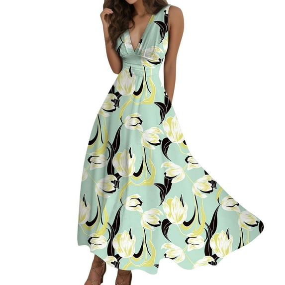 Eashery Womens Dresses Elegant Loose Casual Summer Dresses for Women Womens Dresses Midi Mint Green Medium