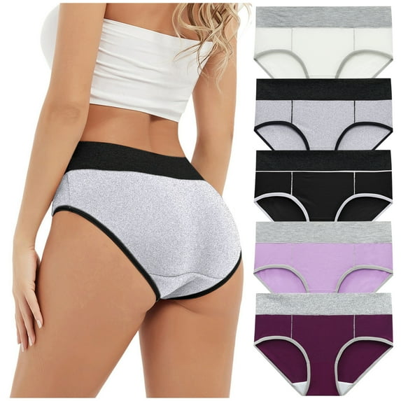 Eashery Womens Panties Pack Patchwork Soft Briefs Multicolor 5XL