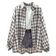 thumbnail image 1 of Eashery Womens Plus Size Tops Long Sleeve Shirts V Neck Collared Button Down Shirt Tops Cotton linen Casual Solid Long Sleeve Shirt Blouse Button Down Tops Cute Tops for Women (White,Large), 1 of 3