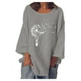 thumbnail image 1 of Eashery Womens T Shirts Graphic Print Loose Comfy Womens Tshirt Grey L, 1 of 3