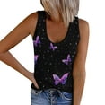 thumbnail image 1 of Eashery Womens Tank Top Beach Women Summer Stretch Slim Round Neck Ribbed Tank Basic Solid Top Purple XXL, 1 of 5
