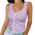 thumbnail image 1 of Eashery Womens Workout Tank Tops Womens Glitter Sequin Butterfly Crop Top Low-Cut Tank Top Rave Tube Vest Top for Belly Dance Outfits Purple L, 1 of 4