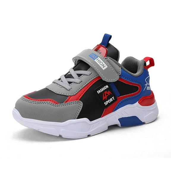 Eashi Little/Big Boys Sports Running Athletic Tennis Shoes Hook and Loop Non Slip Outdoor Casual Walking Sneakers