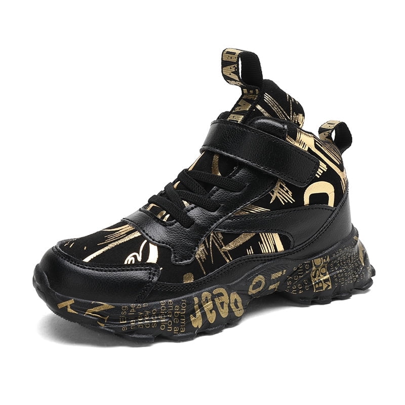 Jeg accepterer det overflade Lænestol Eashi Little/Big Kids High Top Athletic Basketball Sneakers Running Shoes  suitable for boys Black - Walmart.com