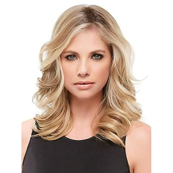 EasiPart HD XL 12" Length Topper Color 8 Cocoa - Easihair HairpiecesHeat Friendly Synthetic Clip In 1 Piece Volumizer Monofilament 3” x 5.75” Base Cover Thinning Create Fullness Instant Thickness