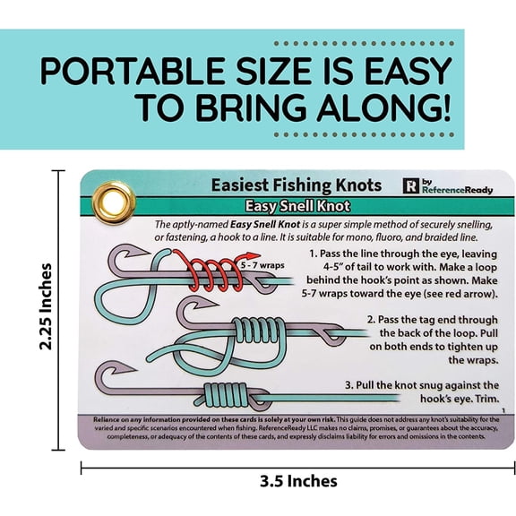 Easiest Fishing Knots: Waterproof Guide on How to Tie 12 Simple Fishing Knots with Mini Carabiner, Perfect for Beginners