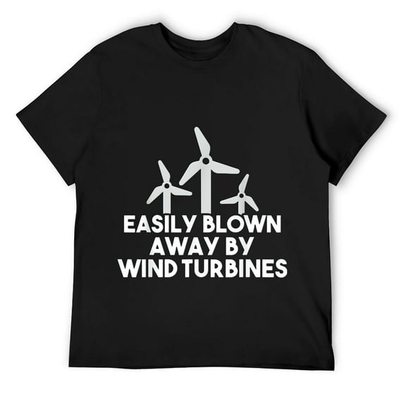 Easily Blown Away By Wind Turbine Technician Wind Energy Mens T-Shirt Black S
