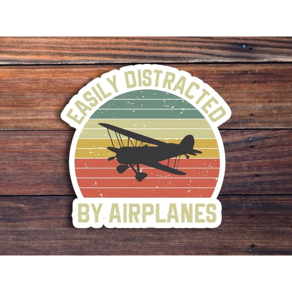 Easily Distracted Airplanes Toolbox Sticker