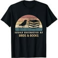 thumbnail image 1 of Easily Distracted By Birds & Books Retro Funny Birding Bird T-Shirt, 1 of 5