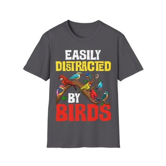 Easily Distracted By Birds Funny Bird Novelty Men Women Art