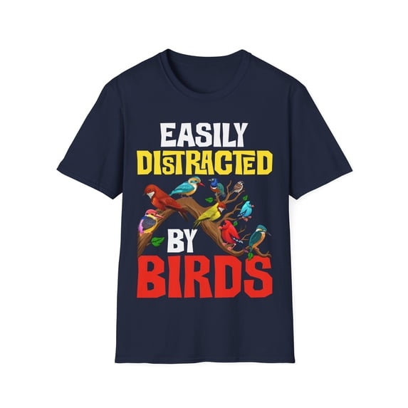 Easily Distracted By Birds Funny Bird Novelty Men Women Art
