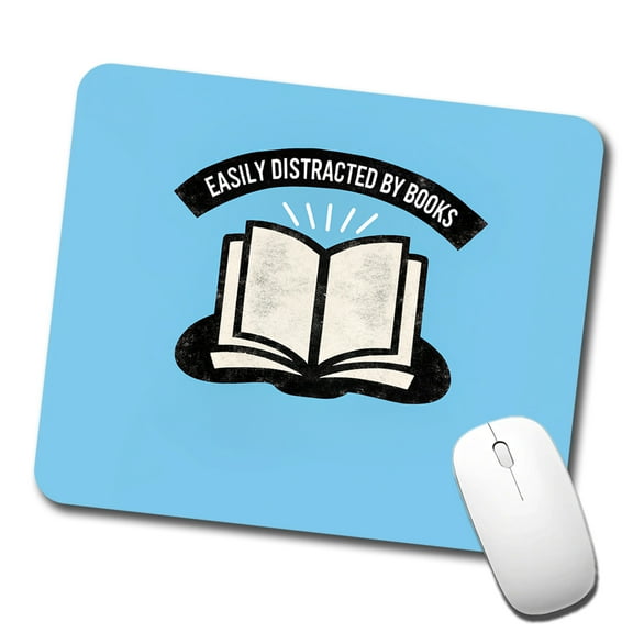 Easily Distracted By Books Reader Reading Mouse Pad Low Profile Gaming Mat