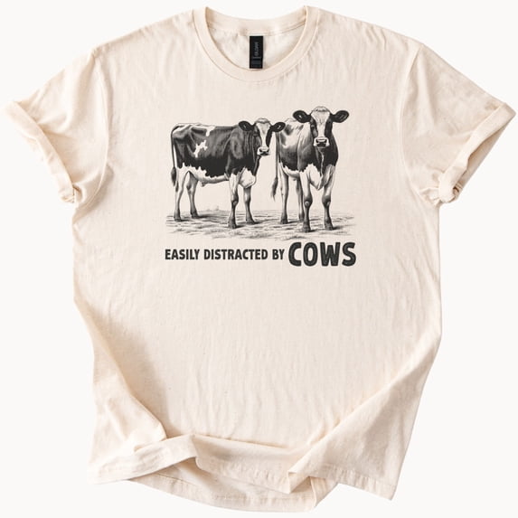 Neasily Easily Distracted By Cows Farm T-Shirt - Walmart.com