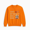 thumbnail image 1 of Easily Distracted By Dogs And Books Funny Casual Reading Inspired Sweatshirt, up to size 5XL, 1 of 1