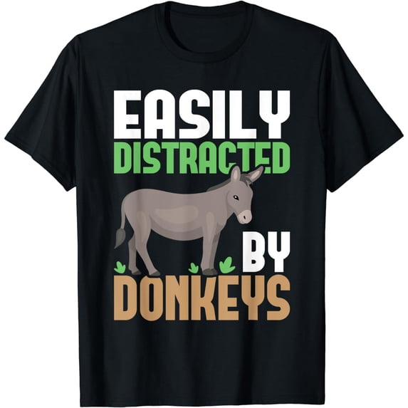 Easily Distracted By Donkeys - Donkey Lover Zookeeper T-Shirt
