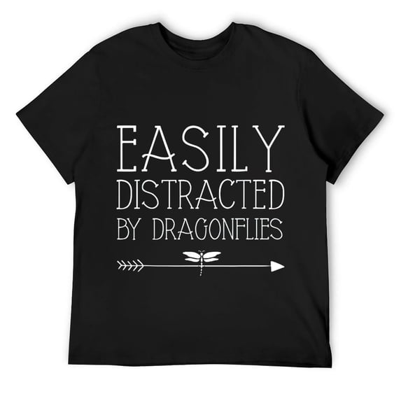Easily Distracted By Dragonflies Gift For Girl Women Swarm T-Shirt Black