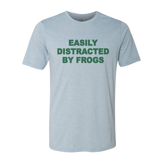 "Easily Distracted By Frogs, Frog Shirt, Frog Lover, Unisex Fit, Sublimation, Gift For Frog Lover, Amphibian Lover, Gift For Her, Frogs, Stonewash Denim, SMALL"
