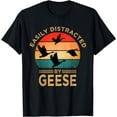 thumbnail image 1 of Easily Distracted By Geese Vintage Funny Goose T-Shirt, 1 of 3
