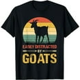 thumbnail image 1 of Easily Distracted By Goats Retro Vintage Farm Goat Lover T-Shirt, 1 of 5