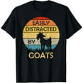 thumbnail image 1 of Easily Distracted By Goats Retro Vintage Funny Goat Lover T-Shirt, 1 of 4