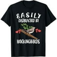 thumbnail image 1 of Easily Distracted By Mockingbirds Birds Birding T-Shirt, 1 of 5