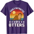 thumbnail image 1 of Easily Distracted By Otters Softstyle Unisex T-Shirt,Purple Color,Size XL, 1 of 5